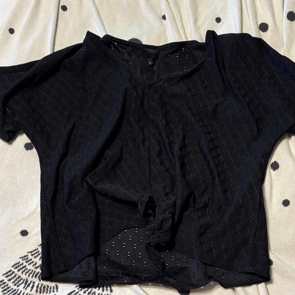 W5 Black Textured Women's Blouse